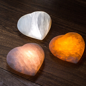 Lampe en <span class=keywords><strong>gypse</strong></span> blanc naturel, cristal de quartz rose, cœur sculpté, <span class=keywords><strong>pierre</strong></span> précieuse, style Feng Shui, faite à la main, décoration de Noël, semi-précieuse - Product Image 6