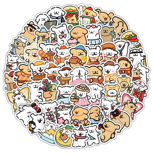 WOWEI 60 pz cartone animato vinile autoadesivo impermeabile cucciolo <span class=keywords><strong>adesivi</strong></span> in PVC capibara adesivo decorazione per la casa con stampa Offset - Product Image 4