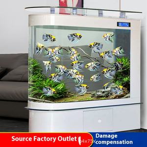 Ultra Helder Glas <span class=keywords><strong>Aquarium</strong></span> Groot <span class=keywords><strong>Aquarium</strong></span> Met Filtratie Verlichting Transparante Panoramische Woonkamer Decoratie - Product Image 2