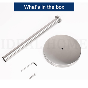 Support porte-serviettes en papier en acier inoxydable de comptoir argenté avec ventouses à base lestée porte-rouleau de serviettes en papier debout - Product Image 3