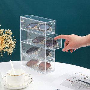Acrylic <b>Drawer</b> <b>Storage</b> Box 24.6x17.5x6.5cm With Compartments For Makeup Organizers Transparent <b>Stackable</b> Desktop Organizer - Product Image 3