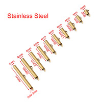 Connecteur de tube coulissant |   Embout en acier inoxydable PVD 18K avec boucle pour la fabrication de bijoux DIY (boucles d'oreilles, bracelets, colliers)