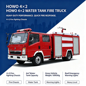 Camión de <span class=keywords><strong>Bomberos</strong></span> HOWO 4CBM RHD con Motor Diésel Cummins ISF3.8 de 141HP, Tracción 4x2, Bomba CB10/30, Monitor de Agua PS30, Carrocería de 7000mm, Aire Acondicionado y Servofreno - Product Image 3