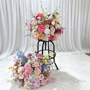 Arreglo Floral de Hortensias y Anturios en Tonos Borgoña y Verde, Bola de Flores Grande de 40/50/60/70cm, para Decoración de Mesa de Boda - Product Image 4