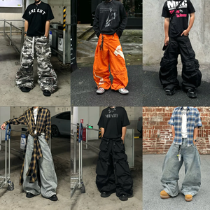 <span class=keywords><strong>Jeans</strong></span> Cargo Oversize Personalizzati MC BUILD, <span class=keywords><strong>Jeans</strong></span> Baggy Strappati <span class=keywords><strong>con</strong></span> Grandi Tasche Laterali per Uomo - Product Image 5