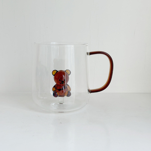 Tazza da <span class=keywords><strong>Caffè</strong></span> in Vetro Borosilicato Resistente al Calore con Granchio 3D all'Interno, Manico Colorato, Design Carino Ispirato alle Creature Marine - Product Image 4