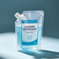 Sachet souple pour shampoing et lessive 500ml 1L, emballage liquide flexible, anti-fuite, rechargeable, imprimé sur mesure, OEM, aérosol