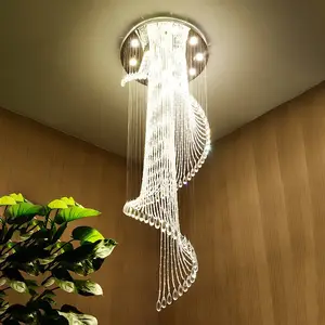 Modern asmak lambaları kristal LED halka avize odası aydınlatma armatürleri LED iç armatür tavan ışık