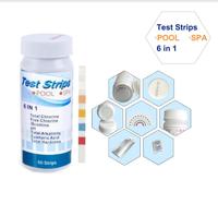 Kit de test de piscine 6-en-1 : Bandelettes de test de pH, d'alcalinité et de dureté, adaptées aux piscines et à l'hydrothérapie, accessoires de nettoyage pour la qualité de l'eau