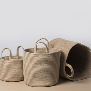 Hand Woven Hemp Rope <b>Storage</b> <b>Basket</b> Round Foldable Laundry <b>Basket</b> For Clothes Toys Organizing Living Room <b>Storage</b> XH24 126 - Product Image 3