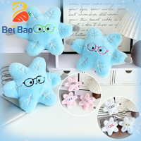 Peluches brodées avec logo personnalisé, motif neige et lunettes, rembourrées en coton PP, en stock pour cadeaux de Noël, fabricant de peluches