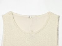 Nouvelle robe mini chic sans manches pour femme, col rond, style rétro, couture tendance, collection été 2026