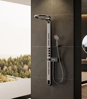Nouvelle Version 2026 – Panneau de Douche Mural Intelligent en Laiton avec Affichage Numérique, Jets Pluie et Hydromassants pour Salle de Bain