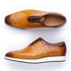 Factory Wholesale Business Casual Leather <b>Shoes</b> Handcrafted Cowhide Fashionable Breathable Comfortable Formal <b>Height</b> <b>Increasing</b> - Product Image 2