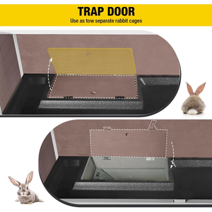 Enclos à lapins <span class=keywords><strong>en</strong></span> <span class=keywords><strong>bois</strong></span> à 2 niveaux avec roues, cage de jardin mobile pour petits animaux, pour usage intérieur/extérieur - Product Image 5