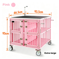 Cage de toilettage pour chien pour salon d'animaux, cage pliable en acier inoxydable avec table et bras réglable OEM ODM