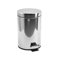 HANGSHAU Poubelle à pédale en acier inoxydable de style moderne Poubelle avec seau intérieur noir Poubelle en acier Poubelle en acier