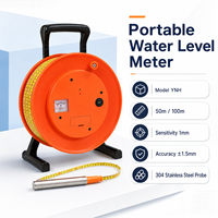 Ruban de mesure de niveau d'eau portable en acier de 50m/100m, haute précision (0,2%), protection IP66, alimentation 5W pour les relevés de fosses de fondation