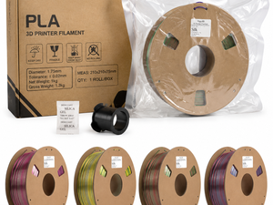เส้นใยพิมพ์ 3 มิติ Yiqiu3D Silk Dual Color Tri-Color PLA ขนาด 1.75 มม. น้ำหนัก 1 กก. เส้นใยสำหรับเครื่องพิมพ์ 3 มิติ สีไล่ระดับแบบเมทัลลิก สำหรับทำแจกัน งานศิลปะ Creality - Product Image 4