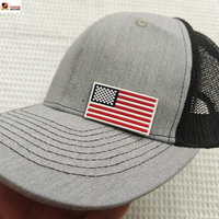 Écussons thermocollants personnalisés en PVC caoutchouc de 3 cm avec drapeaux des États-Unis, badges et étiquettes en silicone personnalisées pour sacs, chapeaux et vêtements