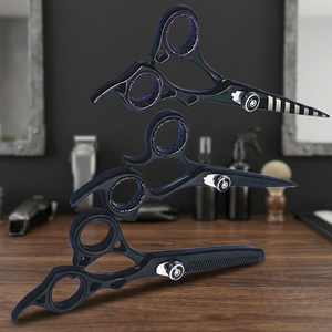 Juego de Tijeras Profesionales para Cabello ASAP de 6 Pulgadas, Acero Inoxidable, Tijeras de Entresacar para Diestros, Mango Corto, 26 Dientes, Color Negro Plasma - Product Image 2