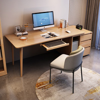 Escritorio de Computadora Moderno para Oficina en Casa, en Oferta, Duradero, de Madera Sólida, Mesa de Estudio Grande para Juegos de Computadora con Cajón y Gabinete de Almacenamiento