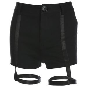 กางเกงขาสั้นสไตล์โกธิคพังก์ของผู้หญิงแฟชั่นย้อนยุคฮาราจูกุใหม่2025สีพื้นเข็มขัดเย็บปะติดปะต่อกันเอวสูงสไตล์กอธิคฤดูร้อนกางเกงขาสั้นสำหรับผู้หญิง - Product Image 5