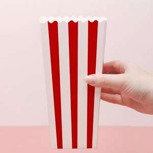 Cubos de Papel para Palomitas de Maíz Personalizados, Tamaño Pequeño y Grande, Recubiertos con PLA Ecológico, Rayados o Lisos, para Cine, Caja para Palomitas - Product Image 3