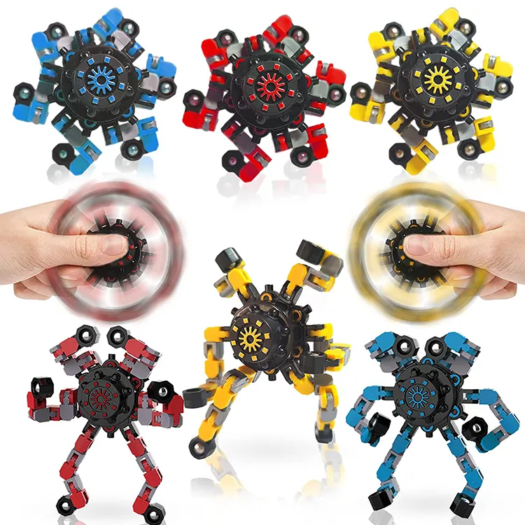 Fidget Spinner Less Stress Relief Fidget Toys Fingertip Turn diverting Focus Chain Creative Chain Mechanical Gyro Robot Toy