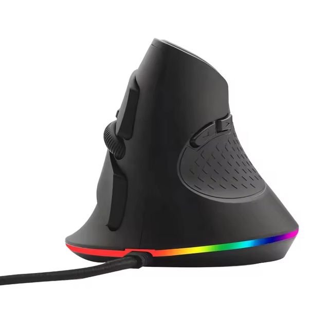 RGB LED Light USB Wired Vertical Optical Mouse - Ergonomic Gaming Mouse with Silent Design for Computer Desktop