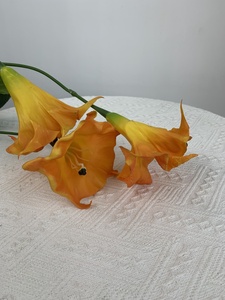 Artificial Faux <span class=keywords><strong>Datura</strong></span> Trompete Flor Pendurado Branco Real Toque Látex <span class=keywords><strong>Datura</strong></span> Flor para Decoração Home - Product Image 6