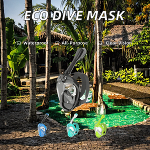 Máscara de buceo de cara completa ecológica para adultos y niños Tubos dobles impermeables con montaje <span class=keywords><strong>Go</strong></span> Pro para buceo - Product Image 3