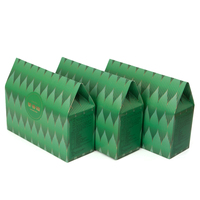 Boîte Cadeau Alimentaire Personnalisée en Papier Couché Écologique avec Laminaison Mate, Motif Dragon Boat Festival Feuille d'Or Verte, Vente en Gros