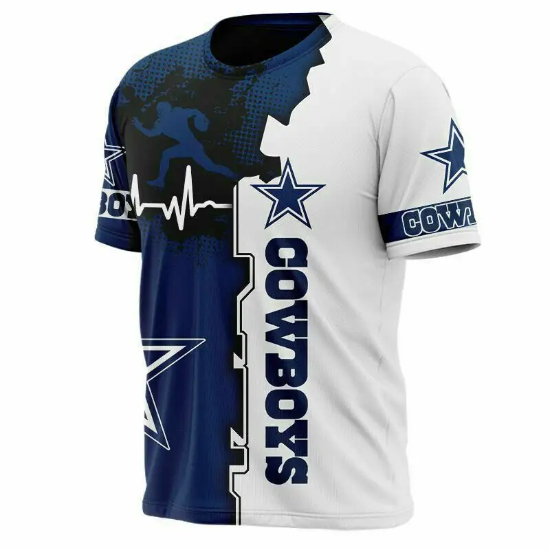 New Arrival Hot Selling Plus Size American Football Team 3D Digital Printing Men Round Neck Short-sleeved T-shirt N&F&L