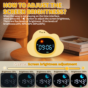 Hot bán bảng đồng hồ kỹ thuật số trẻ em ngủ huấn luyện viên dễ thương đồng hồ báo thức thức dậy ánh sáng đồng hồ thông minh đám mây ánh sáng ban đêm cho trẻ em - Product Image 5