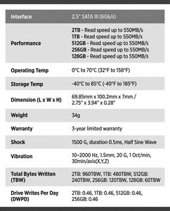 <span class=keywords><strong>SSD</strong></span> ความเร็วสูง 256GB ขนาด 2.5 นิ้ว SATA III สำหรับอัปเกรดแล็ปท็อปและเดสก์ท็อปพีซี - Product Image 6