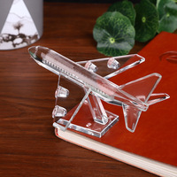 Noble Free Mold Modèle d'avion en cristal fait à la main Article décoratif d'avion clair et étincelant pour les fans d'aviation Cadeau d'affaires