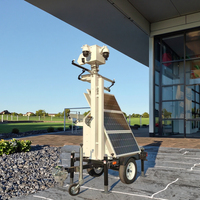 Éclairage d'urgence extérieur, caméra de surveillance solaire CCTV, remorque de chantier