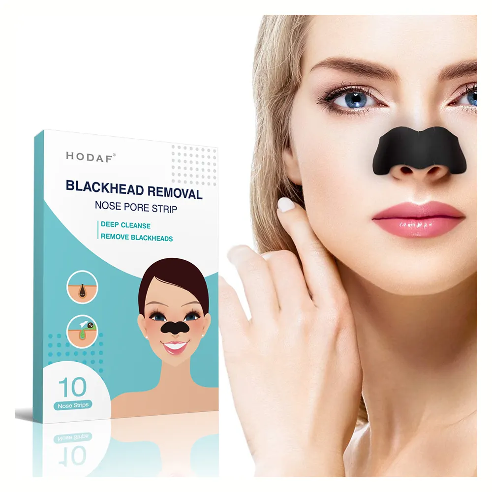 HODAF Charcoal Nose Pore Strips Instantly Cleans Clogged Pores Removes Blackheads For Skin Care