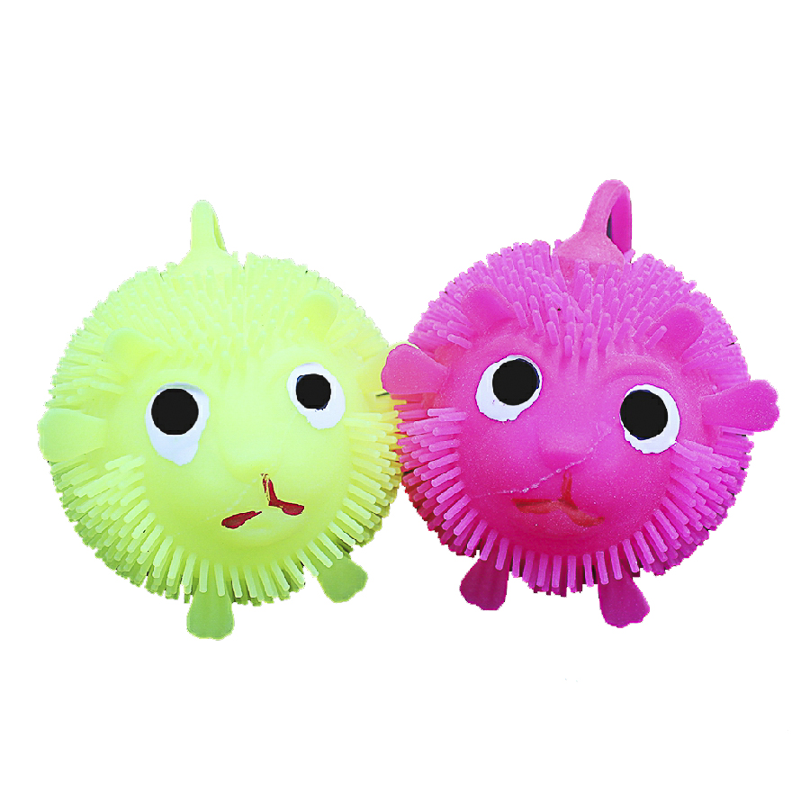 Мигающая рыба мяч-пуховик 7 см игрушки-пуффер для животных TPR игрушки для снятия стресса 619030410