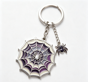 Llavero de Metal Personalizado con Diseño de Telaraña, Colgante de Aleación de Zinc Esmaltado, Regalo de Halloween - Product Image 4