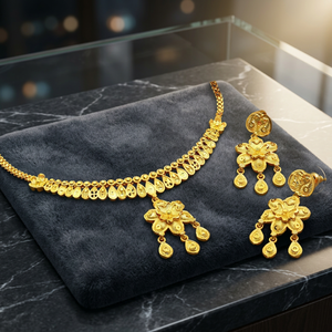 Collares de Latón con Baño de Oro de 14K, 18K, 24K, Diseño Floral Tradicional, Joyería de Moda, Venta al por Mayor - Product Image 3
