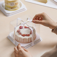 Boîte à gâteaux transparente écologique de grande taille Nouveau design pour l'emballage alimentaire en plastique avec vernissage et gaufrage