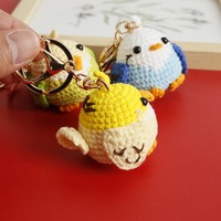 Pendentif d'hiver fait main en forme d'oiseau de dessin animé, poussin au crochet, décoration écologique de haute qualité