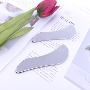 Planche Gua Sha en acier inoxydable 304 avec logo personnalisé, plaque de massage en métal pour le visage et le corps, pour les soins de <span class=keywords><strong>beauté</strong></span> - Product Image 5