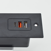 Prise de bureau universelle à 2 prises approuvée ETL de haute qualité avec double USB, jeu de prises pour meuble TV canapé