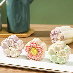 5 moules à gâteaux de lune <span class=keywords><strong>Sakura</strong></span>, presse à biscuits personnalisée, tampon à gâteau, moule à gâteaux de lune en plastique de qualité alimentaire avec poignée - Product Image 3