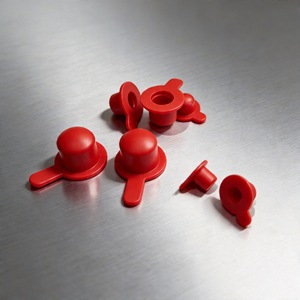 Red Soft Rubber Plug With Handle Round Dustproof Tube <b>Stopper</b> For Automated Machines Waterproof Durable TPR Side Handle Plug - Product Image 4