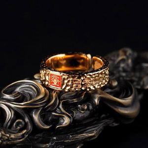 Thai Silver Color Men Finger Band <b>Ring</b> Chinese Style Taiji Jewelry Vintage Six-pointed Star Men's <b>Ring</b> HipHop Open <b>Adjust</b> <b>Ring</b> - Product Image 3