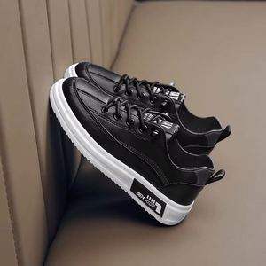 Zapatillas Deportivas para Niños con Cordones, Zapatos para Niños Pequeños, de Piel Sintética, Color Blanco, Entresuela de Cuero Genuino, Suela de Goma, Casuales, Venta al Por Mayor, Dropshipping - Product Image 2